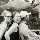 on a scooter in Cambodia