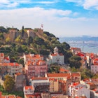 The Castle of Sao Jorge, the historical centre of Lisbon and Tagus River on the sunny afternoon, Lisbon, Portugal, License Type: media, Download Time: 2024-10-03T16:36:14.000Z, User: Eointloughney87, Editorial: false, purchase_order: 56530, job: Global Publishing-WIP, client: Best Road Trips Spain & Portugal 3, other: Eoin T Loughney