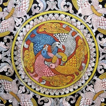 Kandy Temple of the tooth relic ceiling detail