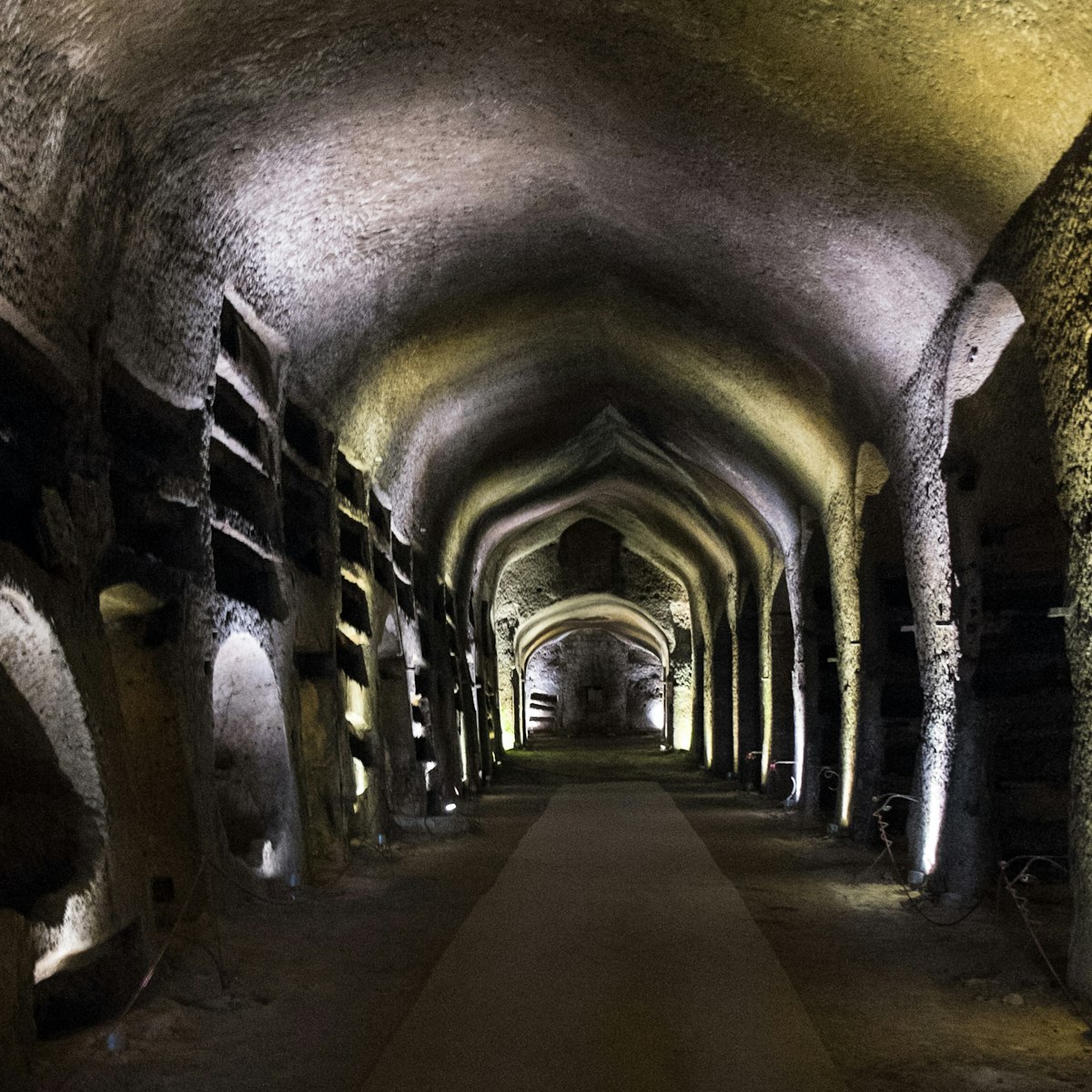 Burial chamber at the San Gennaro Catacombs