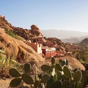 Red mosque in Adai village near Tafraoute.