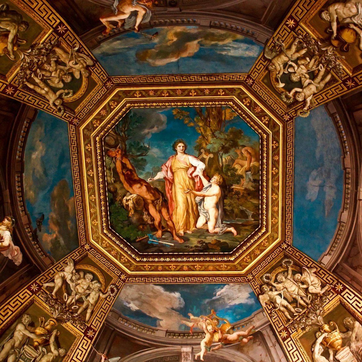 The beautiful art on the ceilings of Sistine Chapel, Vatican Rome...This a HDR of 3 shots, corrected for perspective and cropped to get a symmetrical look...Press H+M for best view