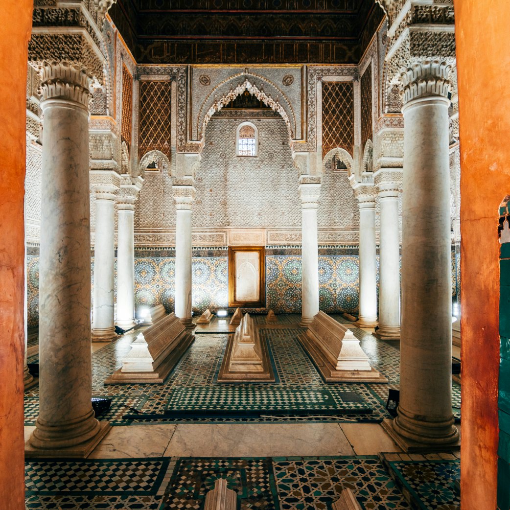 MARRAKECH, MOROCCO. 11 th June, 2017: saadian tombs view, The mausoleum comprises the interments of about sixty members of the Saadi Dynasty that originated in the valley of the Draa River; Shutterstock ID 663962023