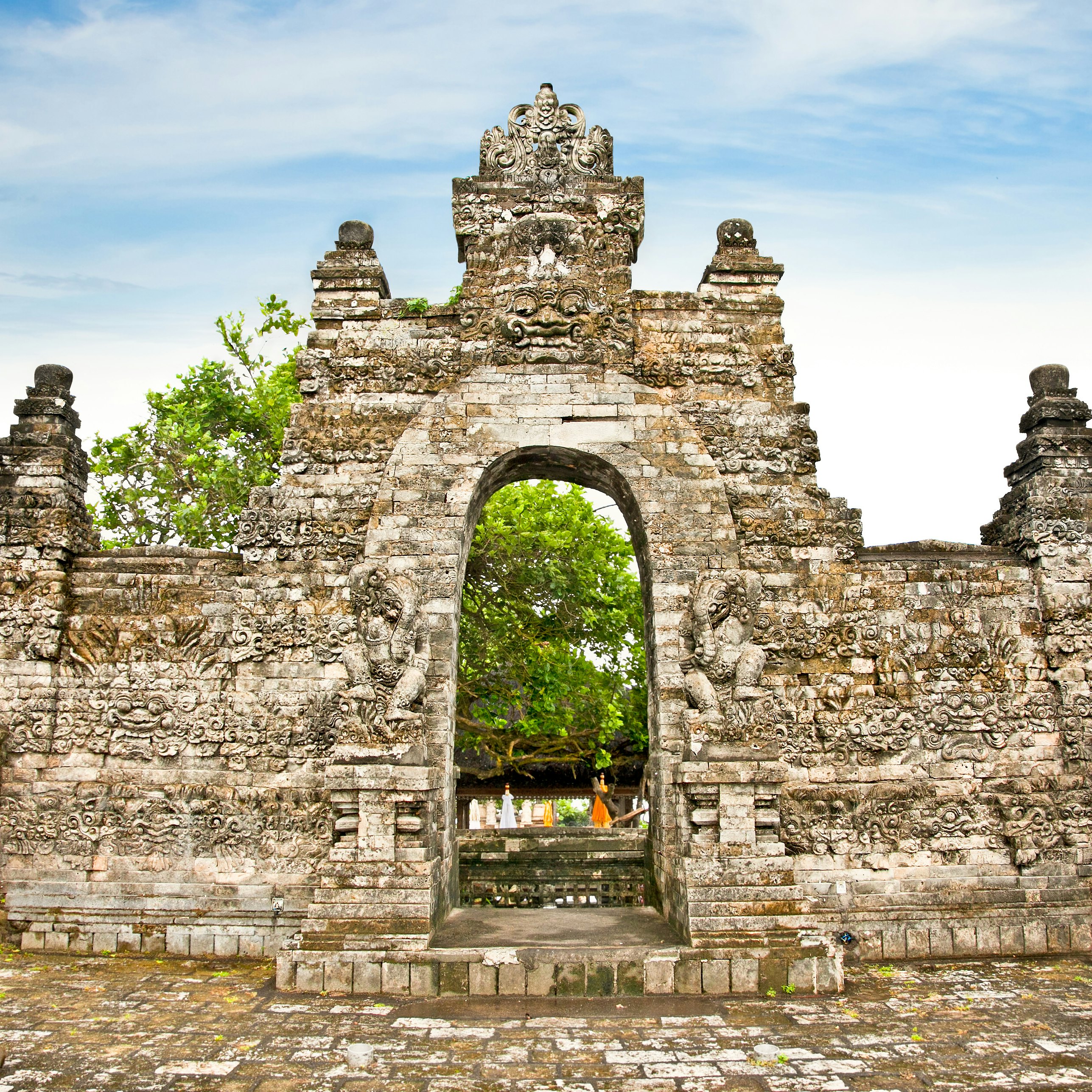 Gate in Pura Luhur Uluwatu temple on Bali, Indonesia