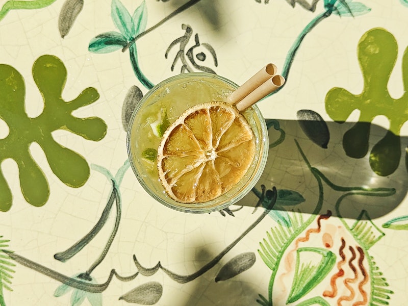 A lemony cocktail at Le Patio in Nice