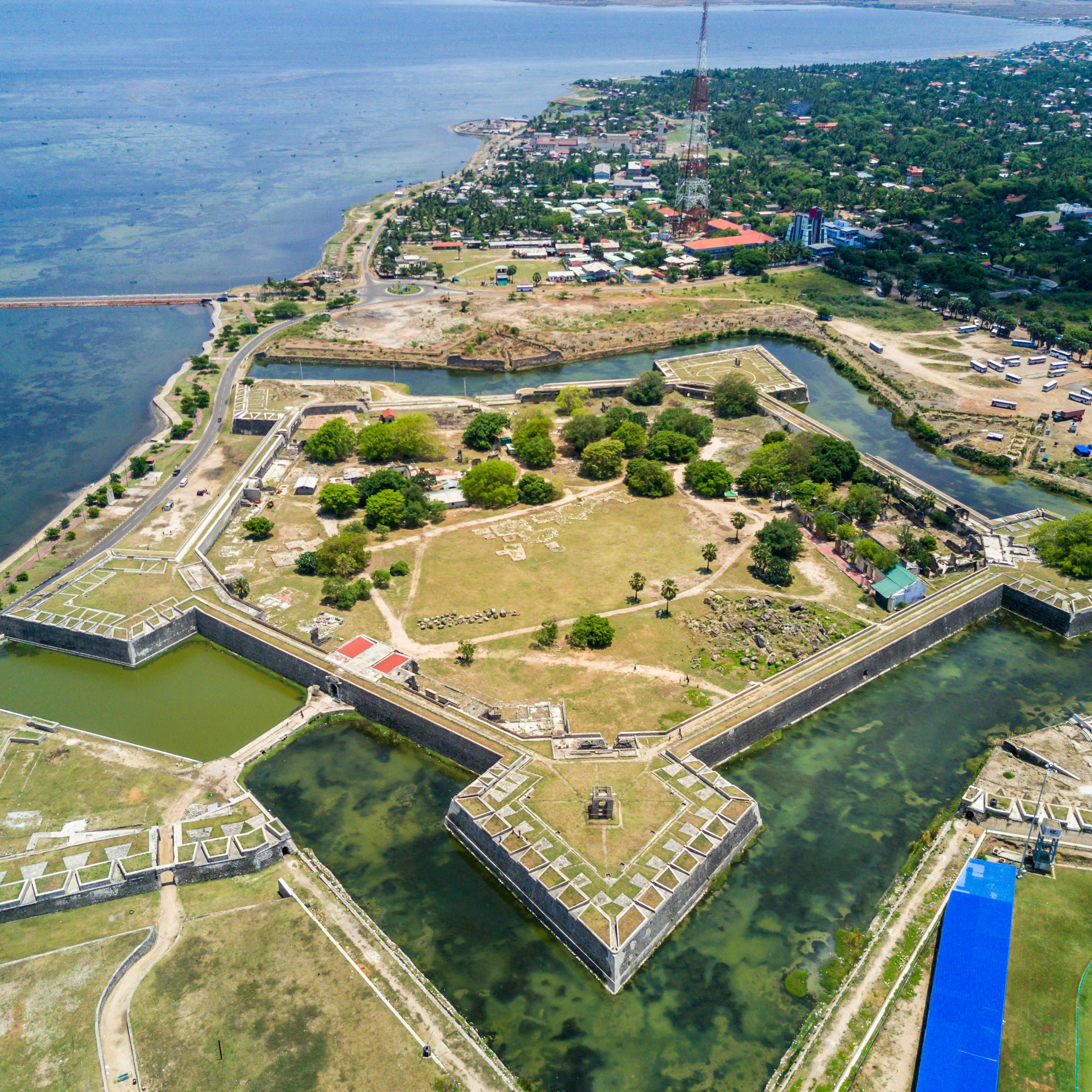 Jaffna Fort, built by the Portuguese near Karaiyur at Jaffna, Sri Lanka in 1618 under Phillippe de Oliveira following the Portuguese invasion of Jaffna. Fortress of Our Lady of Miracles of Jafanapatao