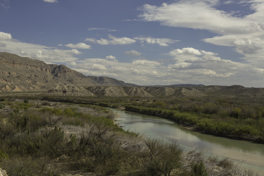Rio Grande at the Rio Grande Overlook. Mexico is on the other side of the river.