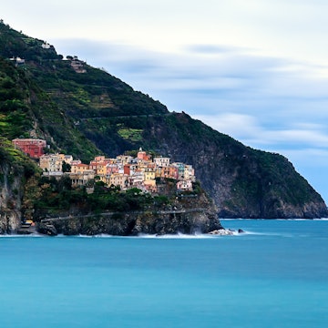 Long exposure of Corniglia in Cinque Terre, Italy