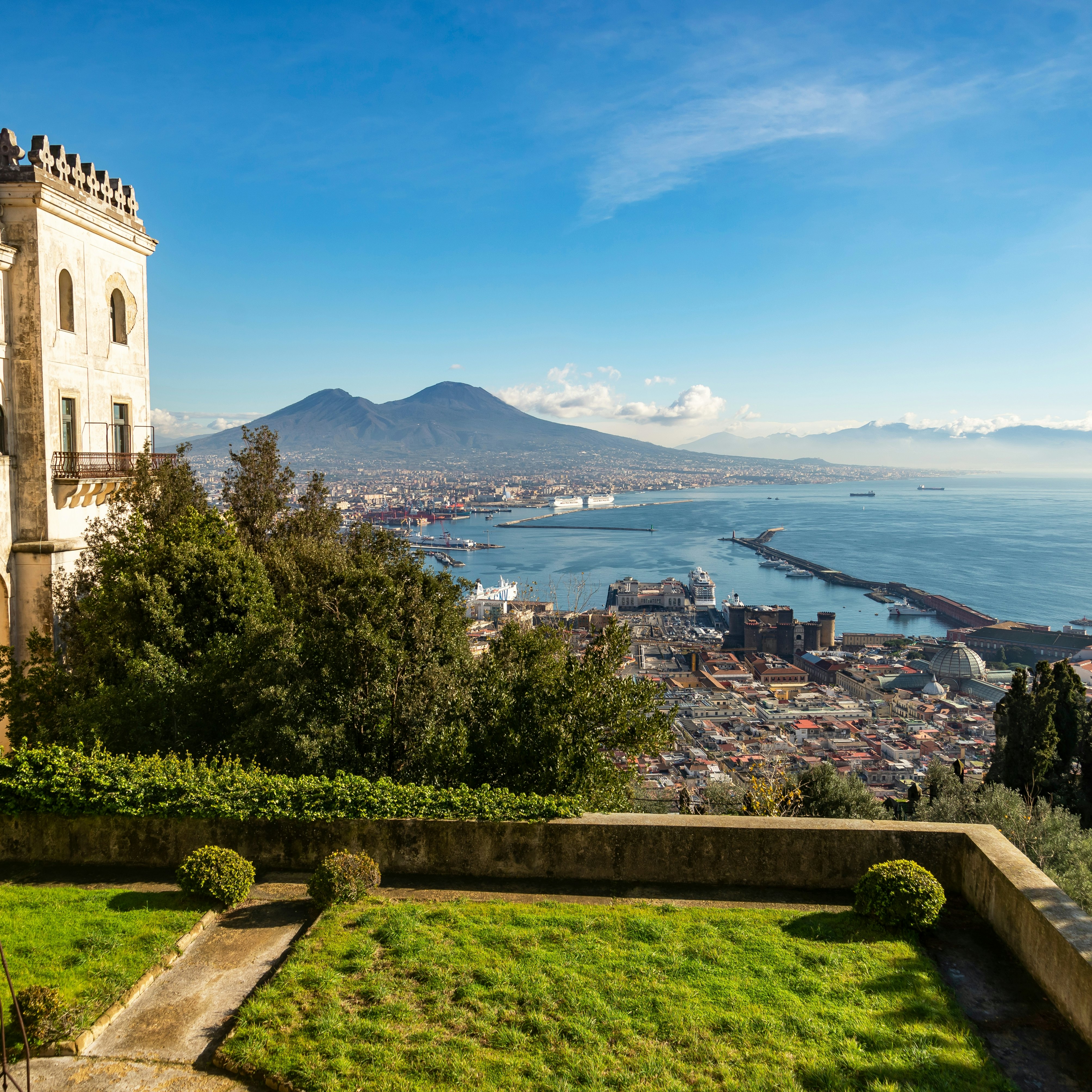 Scenic picture view of the city of Naples Napoli with famous Mount Vesuvius in the background from Certosa di San Martino monastery, Campania, Italy; Shutterstock ID 2105276987; purchase_order: 65050; job: poi; client: ; other:
2105276987