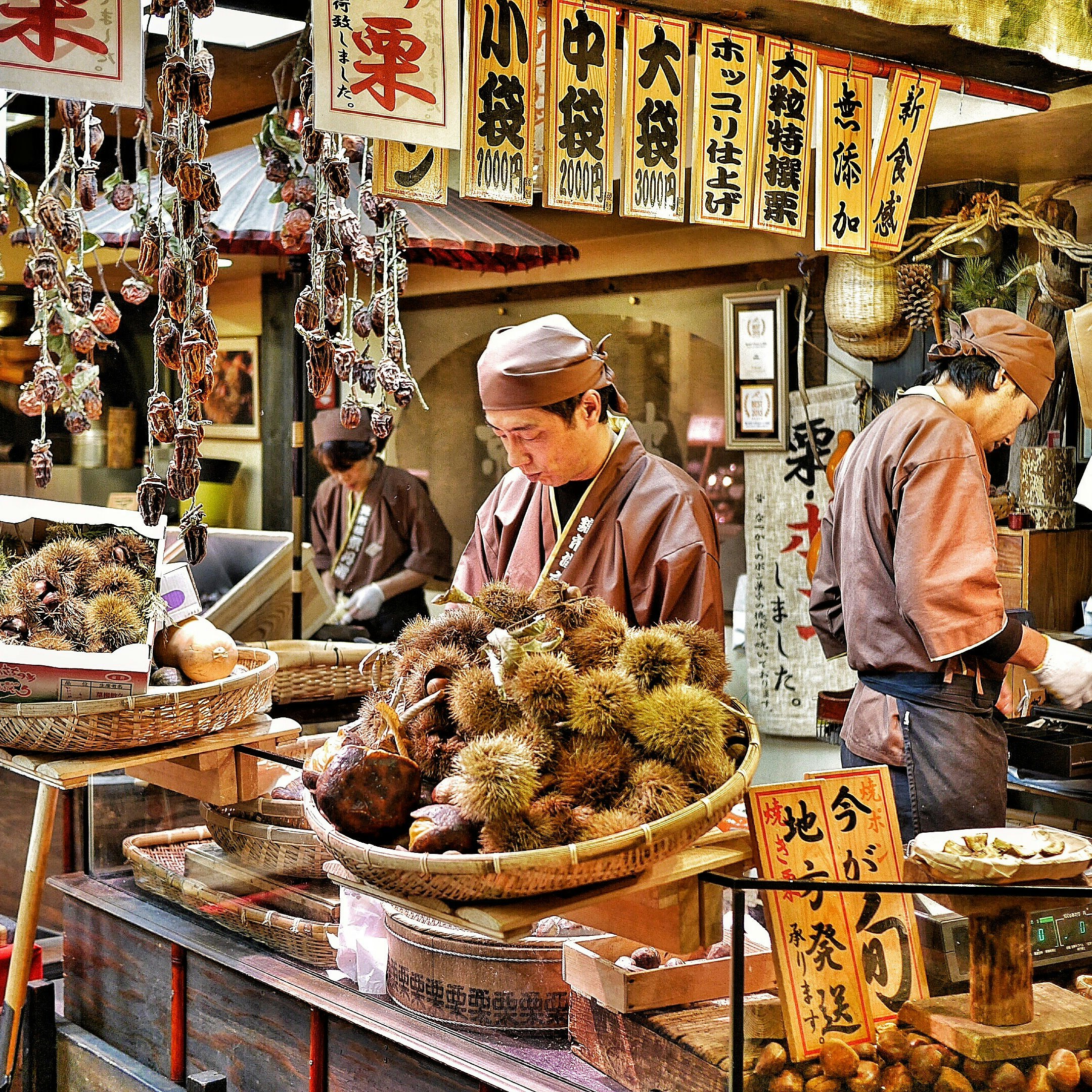 Vendors prepare chestnuts to sell at Nishiki Market in Kyoto, Japan on 22 November 2016.
1011566827
traditional, street, asian, nutrition, priest, tourism, fruit, editorial, cooking, design, east, tradition, chinese, famous, stall, recommend, sale, asia, vendor, nut, cuisine, chef, color, people, culture, food, castanea, healthy, place, chestnut, travel, vegetable, market, business, tourist, architecture, marron, buy, furniture, decoration, colorful, merchant, city, nishiki market, japan, street food, japanese, sell, kyoto, shop