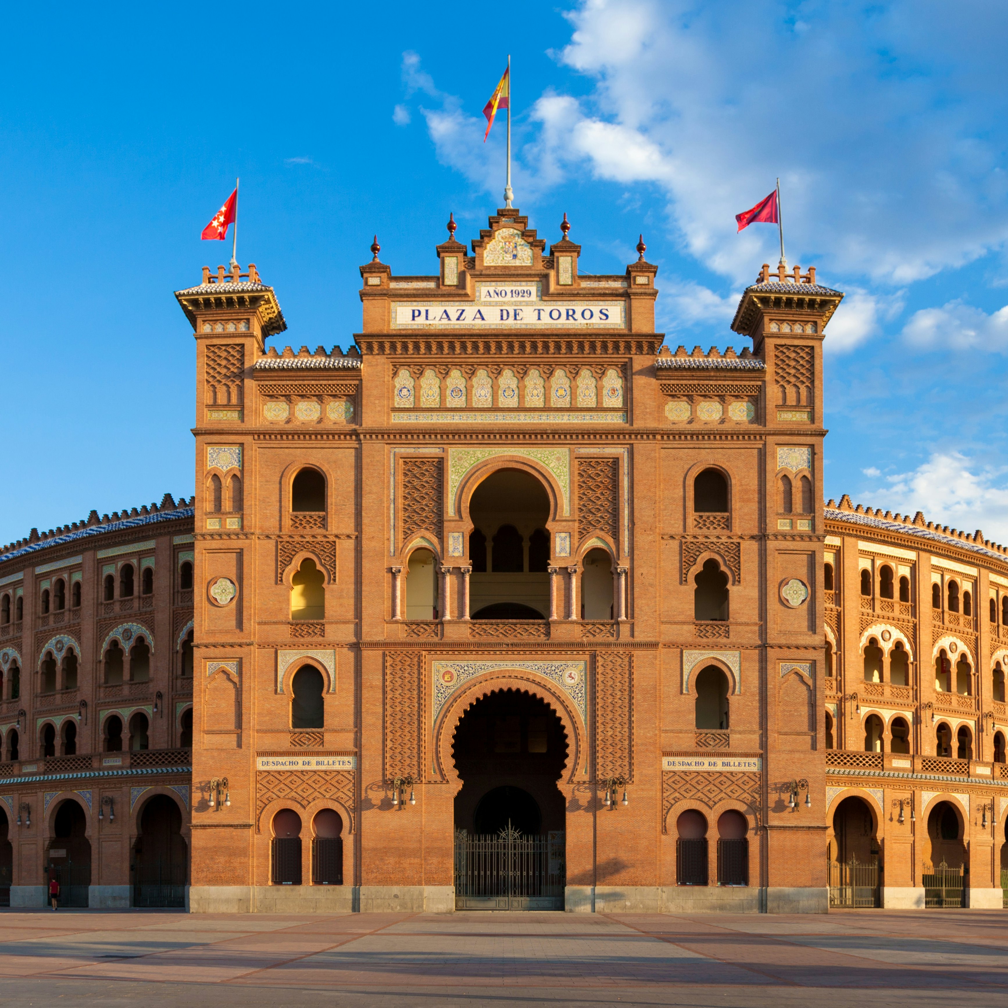 The exterior of Las Ventas Bullring 'Plaza de Toros' in Madrid.