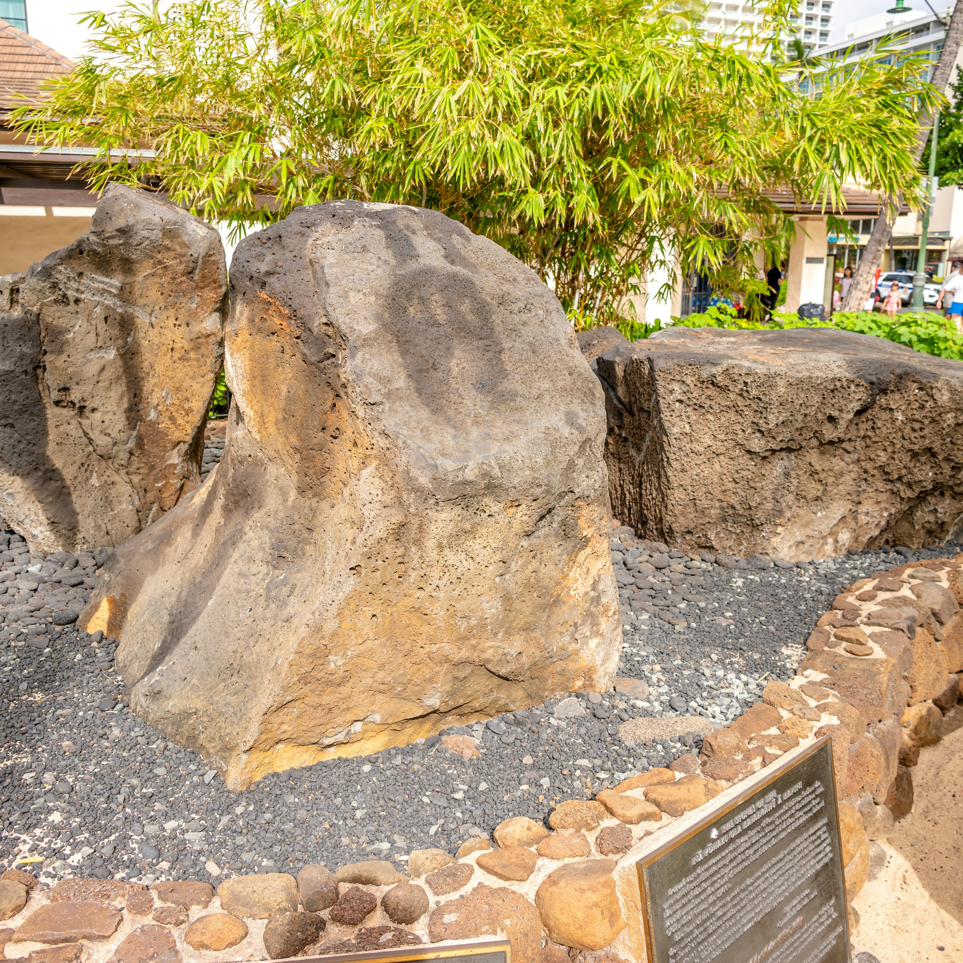 The Stones of Life - four stones on Waikiki Beach that were placed there as tribute to four legendary mahu.